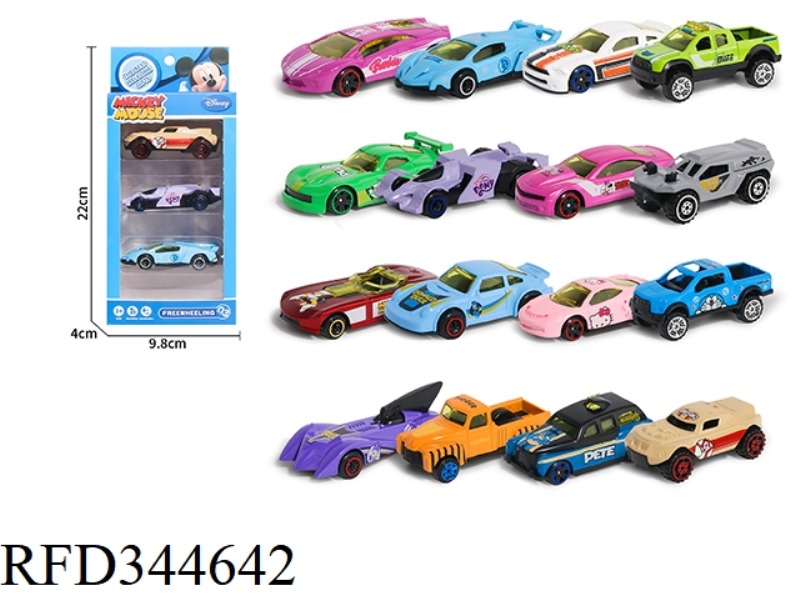 ALLOY CARTOON SPORTS CAR [DISNEY] 16 MODELS SLIDING