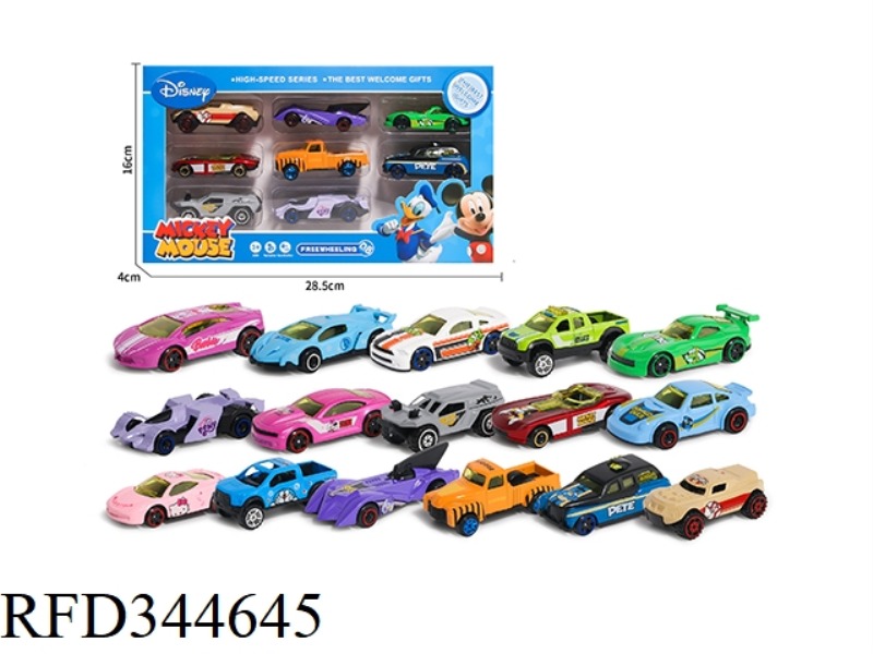 ALLOY CARTOON SPORTS CAR [DISNEY] 16 MODELS SLIDING