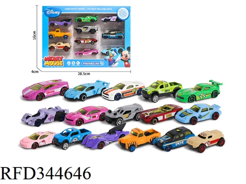 ALLOY CARTOON SPORTS CAR [DISNEY] 16 MODELS SLIDING