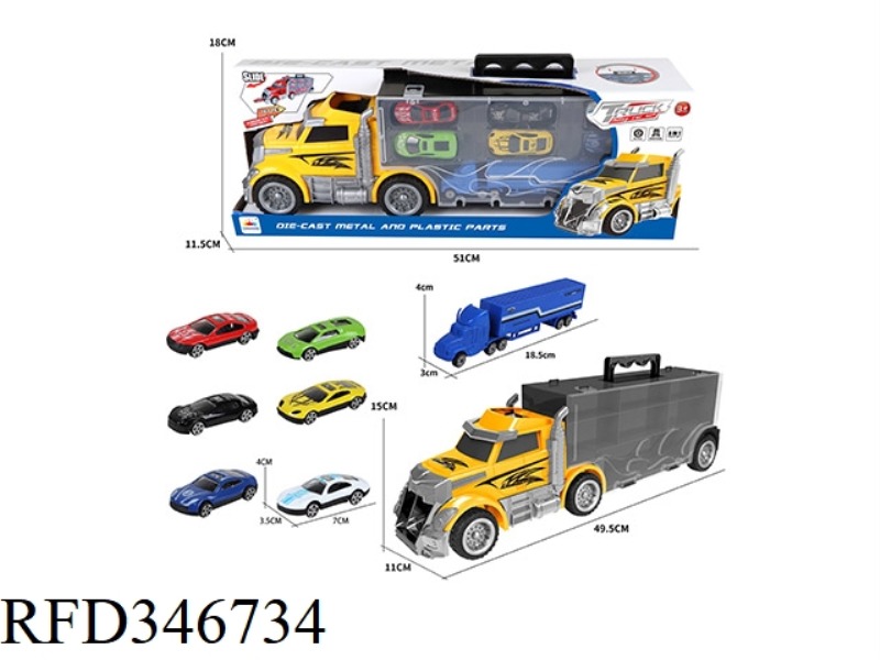 LARGE STORAGE CAR + 6 ALLOY CARS + SMALL CONTAINER CAR
