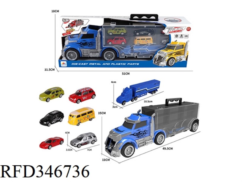 LARGE STORAGE TRUCK + 6 ALLOY OFF-ROAD VEHICLES + SMALL CONTAINER TRUCK