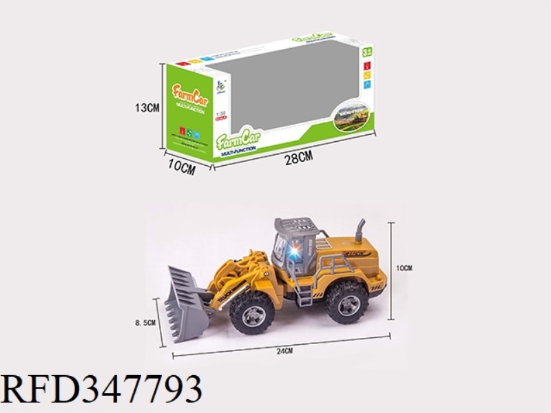 1:30 INERTIA + SOUND AND LIGHT FARMER BULLDOZER YELLOW (SINGLE MODEL)