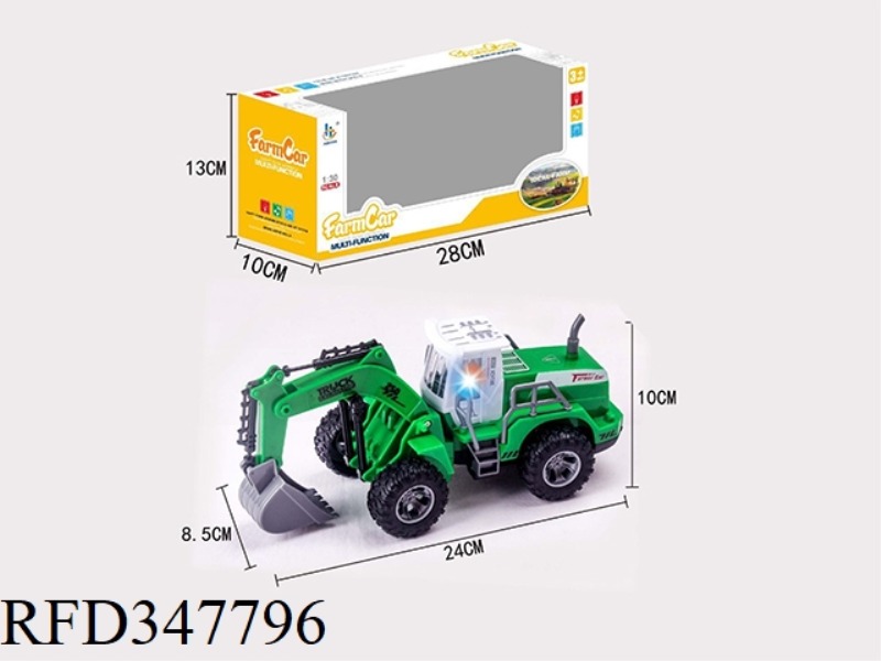 1:30 INERTIA + SOUND AND LIGHT FARMER'S EXCAVATOR GREEN (SINGLE MODEL)