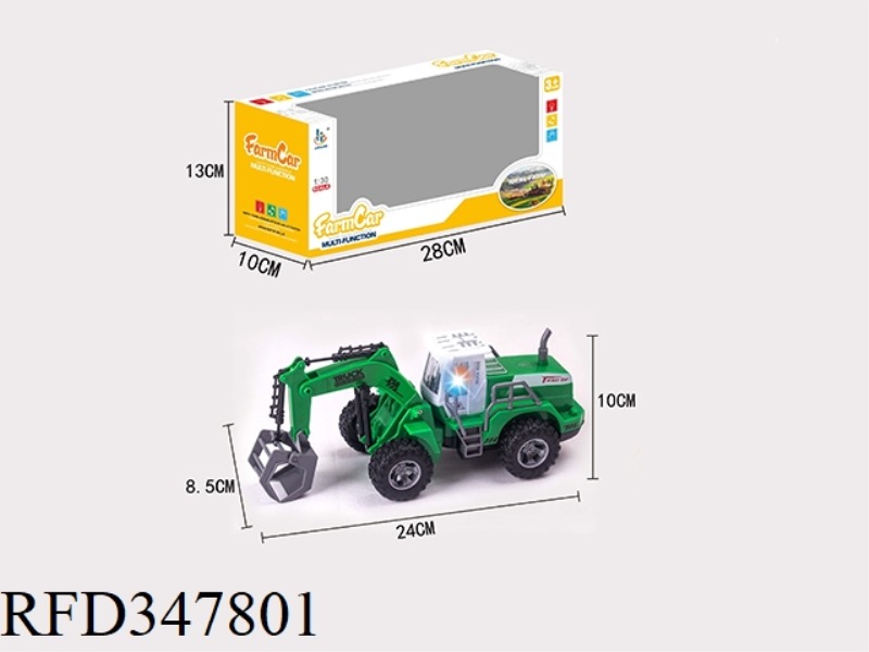 1:30 INERTIA + SOUND AND LIGHT FARMER LOADING TRUCK GREEN (SINGLE MODEL)