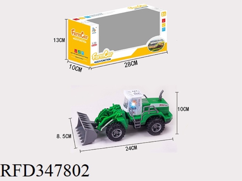 1:30 INERTIA + SOUND AND LIGHT FARMER BULLDOZER GREEN (SINGLE MODEL)