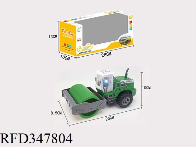 1:30 INERTIA + SOUND AND LIGHT FARMER FLATTENING CAR GREEN (SINGLE MODEL)