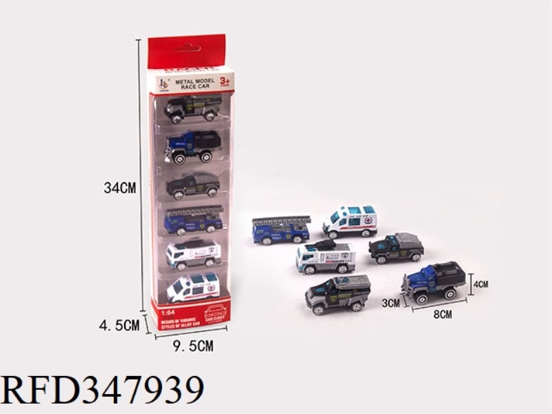 1:64 ALLOY AMBULANCE 6 PCS