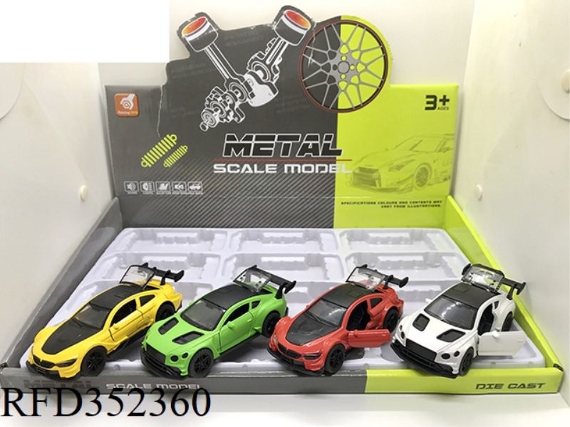 PULL BACK ALLOY SPORTS CAR (1:36)/12PCS