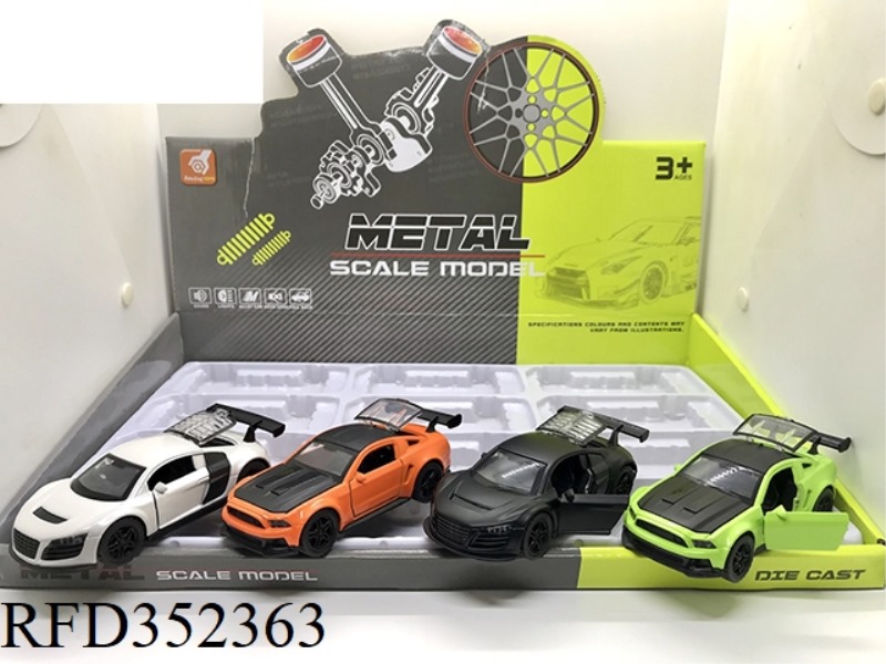 SOUND AND LIGHT OF ALLOY PULL BACK SPORTS CAR WITH DOOR OPEN (1:36)/12PCS