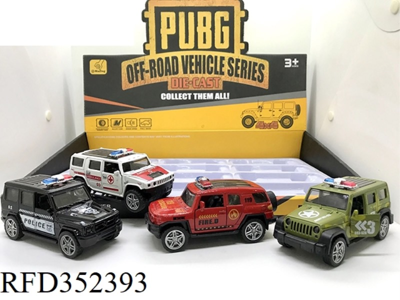 SOUND AND LIGHT PULL BACK DOOR OF ALLOY POLICE CAR (1:39)/12PCS