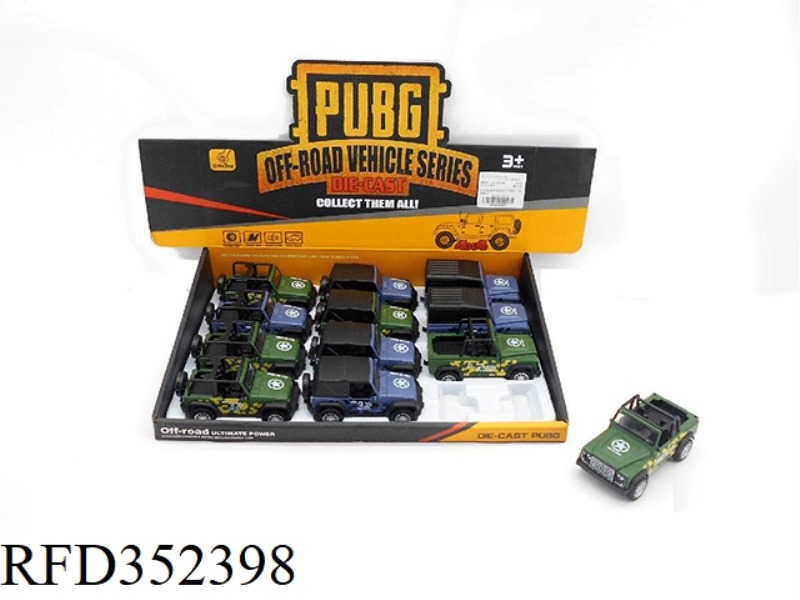 1:39 ALLOY MILITARY CAR WITH SOUND AND LIGHT/12PCS