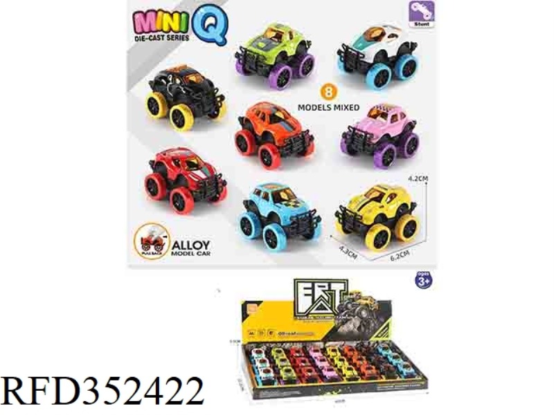 ALLOY GRAFFITI BIGFOOT PULL BACK CAR/24PCS