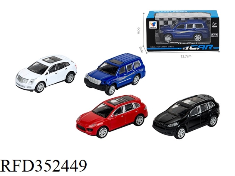 4 PULL BACK CROSS-COUNTRY SIMULATION ALLOY CARS 1:43 (1 PACK)