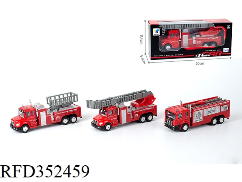 BIG THREE FIRE PULL BACK ALLOY CAR (1 PACK)