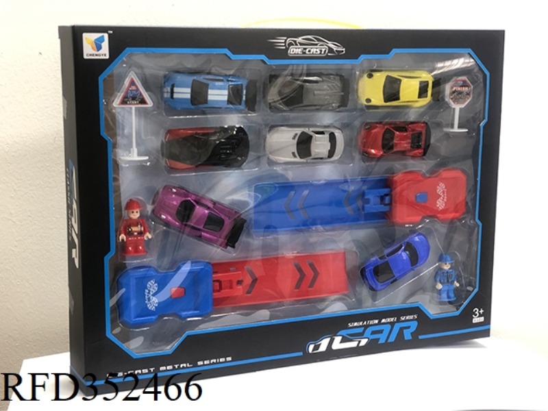 1:64 SLIDING ALLOY CAR WITH A VARIETY OF RANDOM MIXED (8) WITH CATAPULT