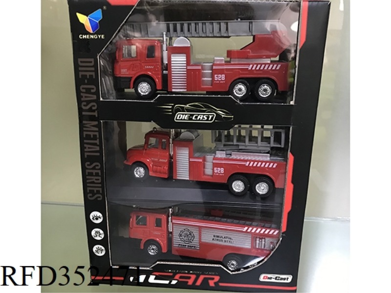 BIG THREE FIRE PULL BACK ALLOY CAR