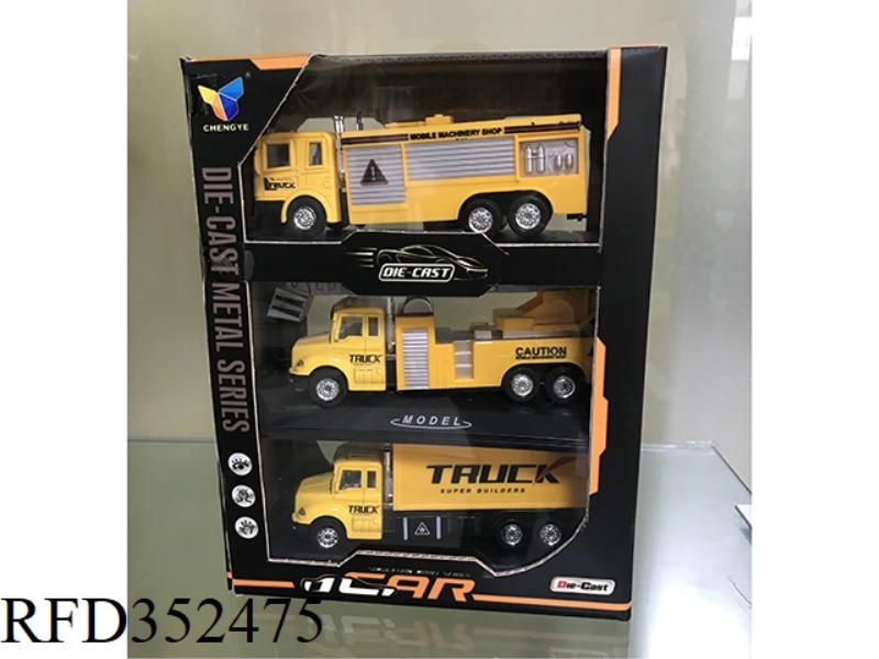 BIG 6 ENGINEERING PULL BACK ALLOY CAR (3 PIECES)