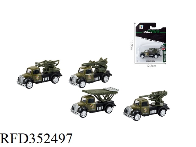 4 FIRE PULL BACK ALLOY CARS (1PC/BOARD)