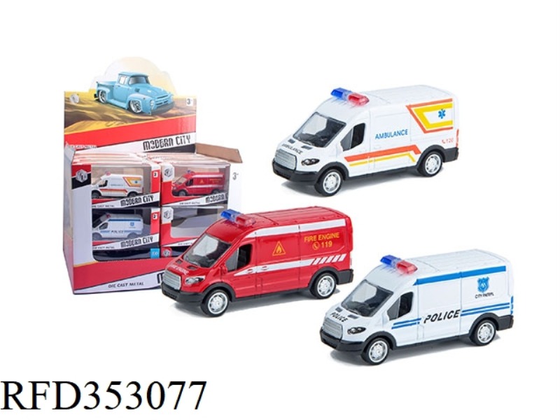 1:38 ALLOY PULL BACK POLICE CAR