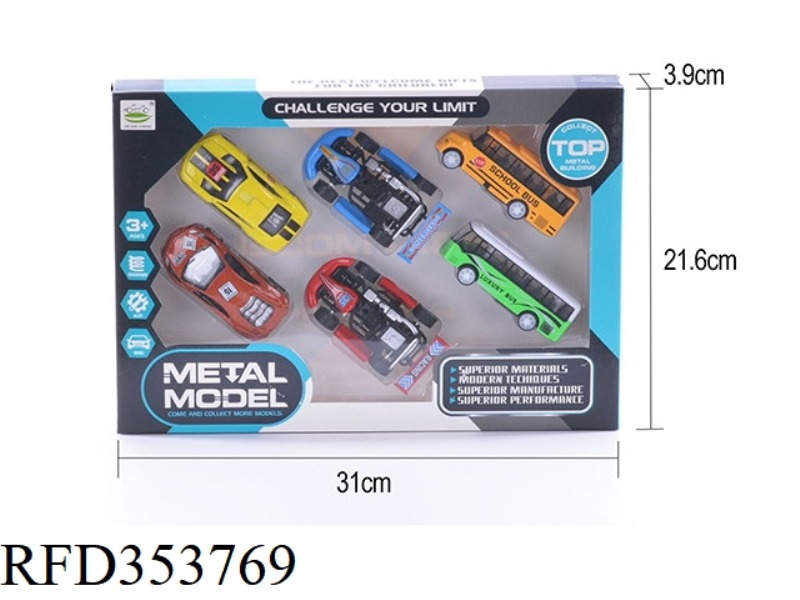 ALLOY PULL BACK CAR, KART BUS