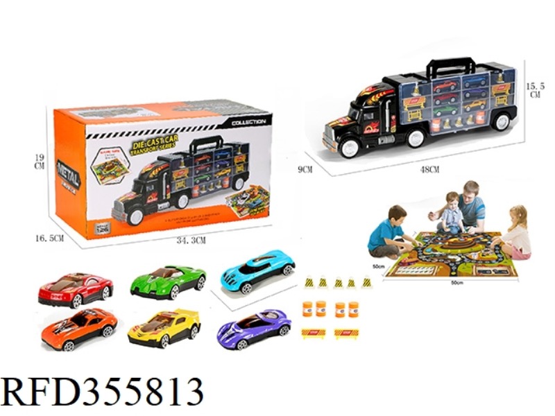 1:26 TRAILER CONTAINER STORAGE ALLOY CAR