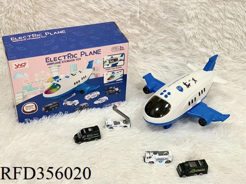 ACCOMMODATING THE AIRCRAFT POLICE SERIES WITH 4 NEW ALLOY CARS RANDOMLY