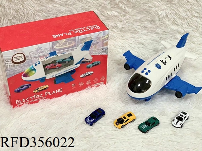 STORAGE AIRCRAFT POLICE SERIES ARE RANDOMLY MATCHED WITH 4 OLD ALLOY CARS