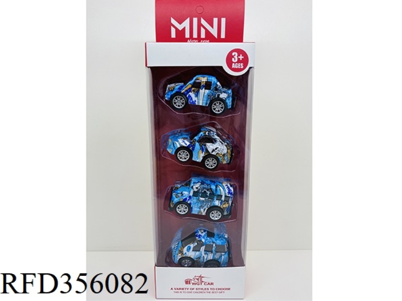 ALLOY Q EDITION PULL BACK PICKUP FOUR TYPES MIXED 4PCS/BAR BOX