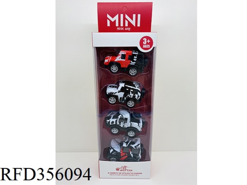 ALLOY Q EDITION PULL BACK PICKUP FOUR TYPES MIXED 4PCS/BAR BOX