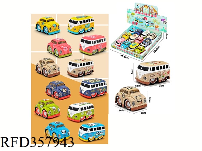 BUS BEETLE DIECAST CAR/12PCS