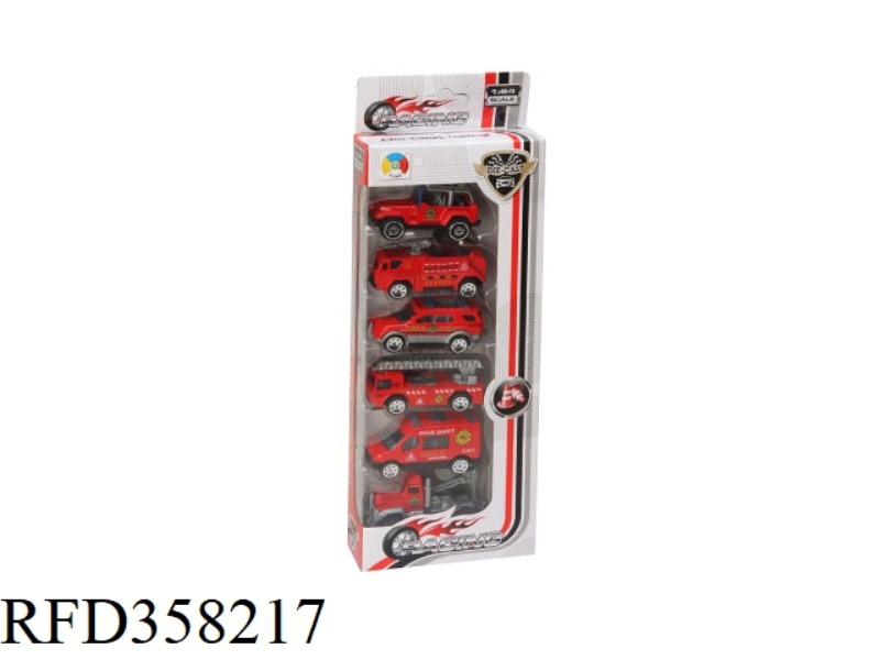 6 FIRE-FIGHTING ALLOY CAR WINDOW COLOR BOX E