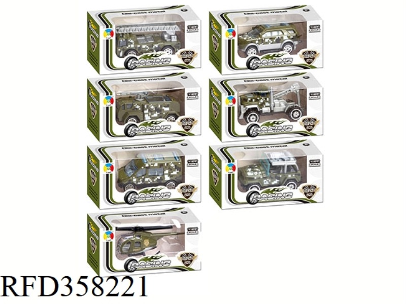 SINGLE SINGLE BOX MILITARY ALLOY CAR (6 TYPES MIXED) F TYPE