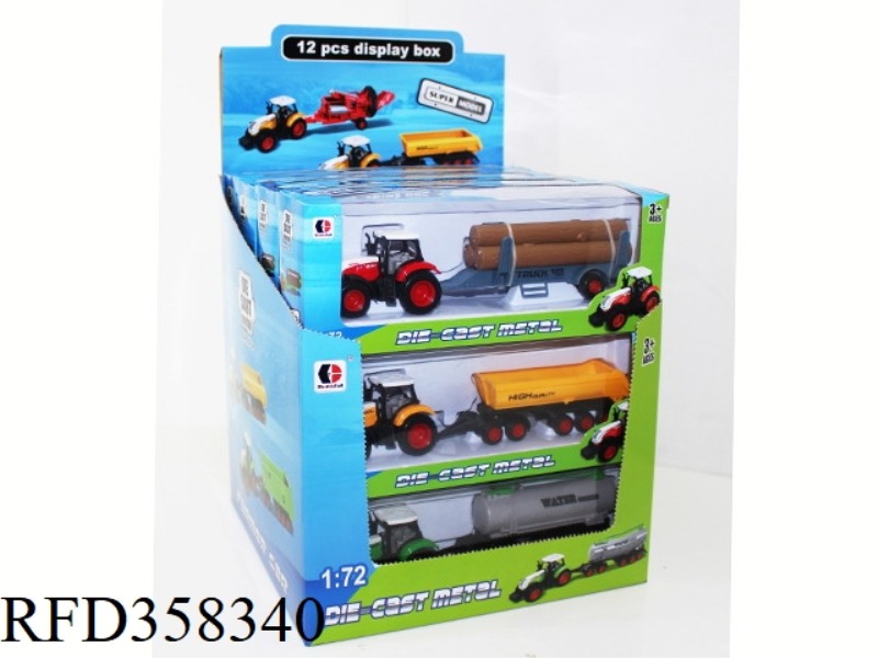 1:72 SLIDING ALLOY FARMER CAR/12PCS