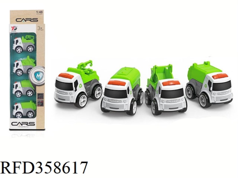 ALLOY SANITATION INERTIA CAR SERIES /4 PIECES