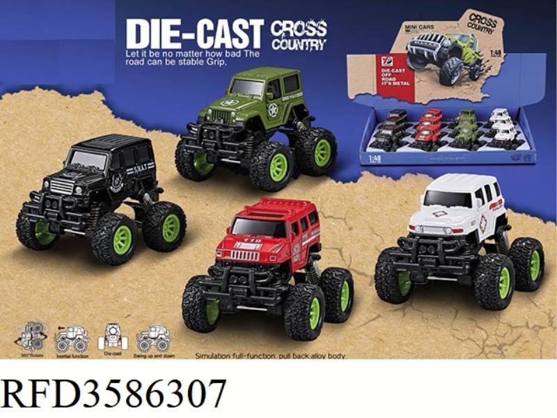 ALLOY JEEP CROSS COUNTRY SPRING RETURN (POLICE CAR VERSION) /12 PCS