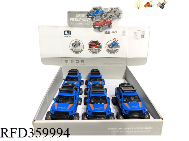 PULL BACK ALLOY CAR-OFF-ROAD (BLUE)/6PCS