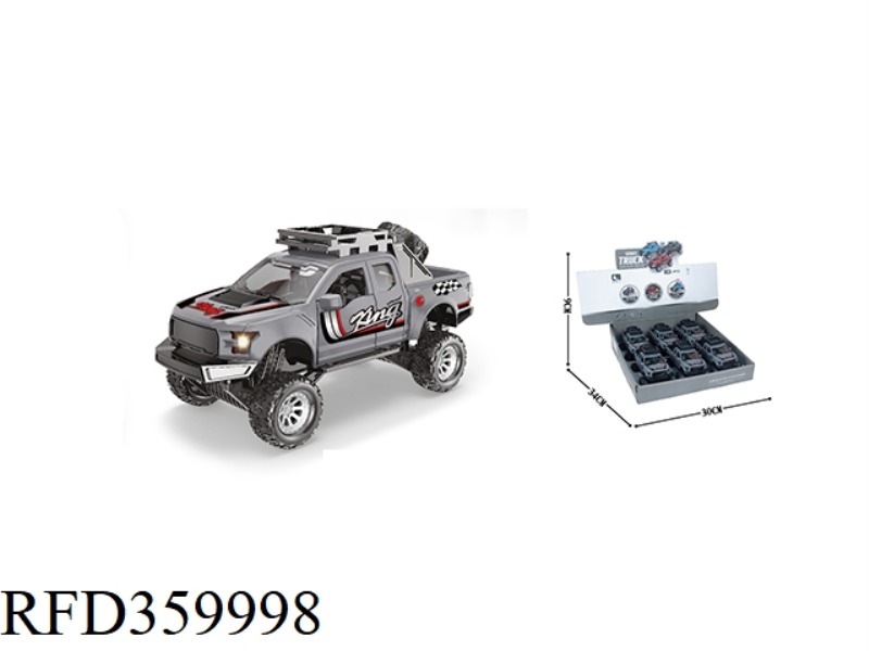 PULL BACK ALLOY CAR-OFF-ROAD (GRAY)/6PCS