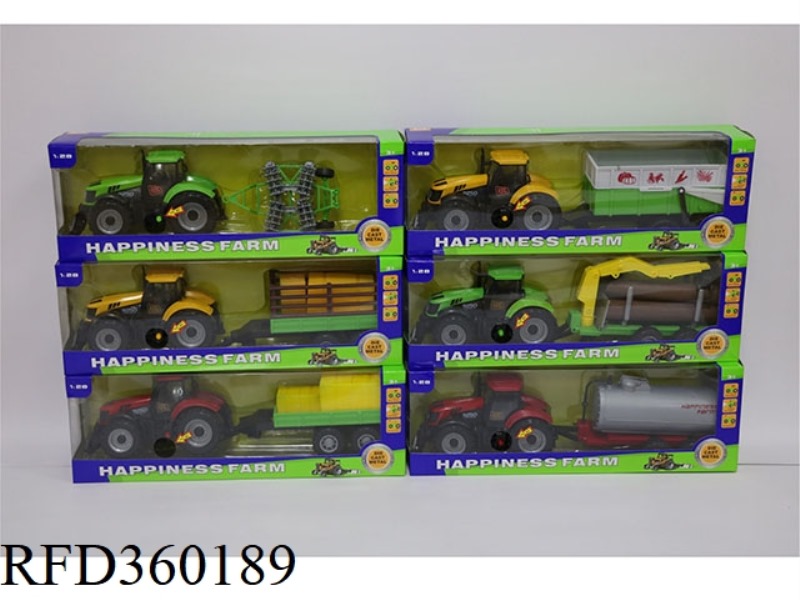 1:28 ALLOY INERTIAL SOUND AND LIGHT FARMER TRAILER (SIX TYPES OF MIXED)