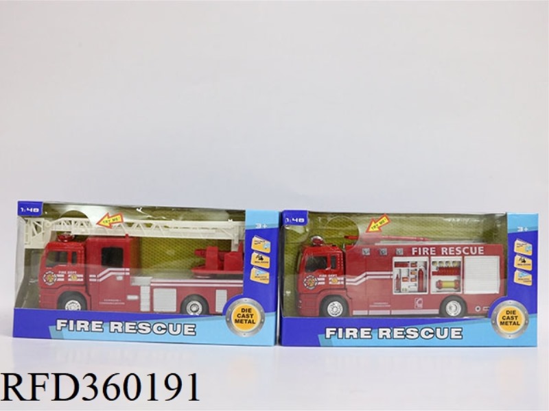 1:48 ALLOY PULL BACK FIRE TRUCK WITH SOUND AND LIGHT