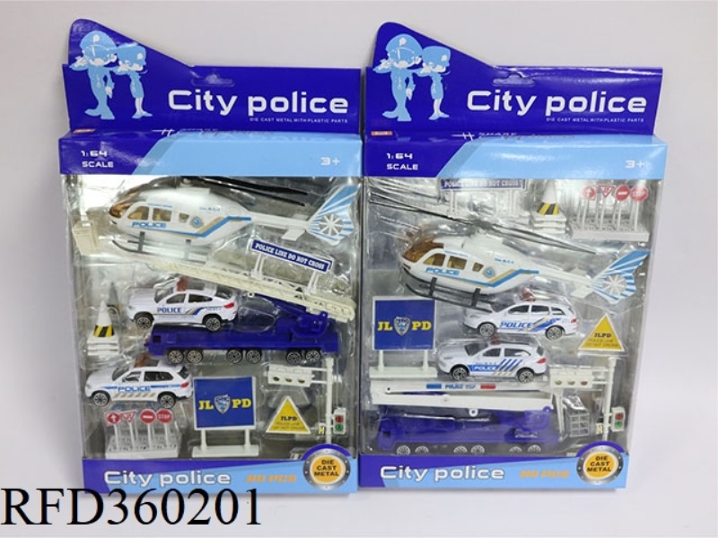 1:64 ALLOY SLIDING POLICE SET 2 ASSORTED