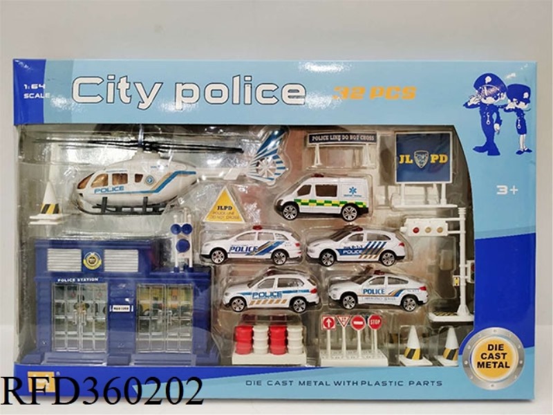 1:64 ALLOY SLIDING POLICE SET SINGLE