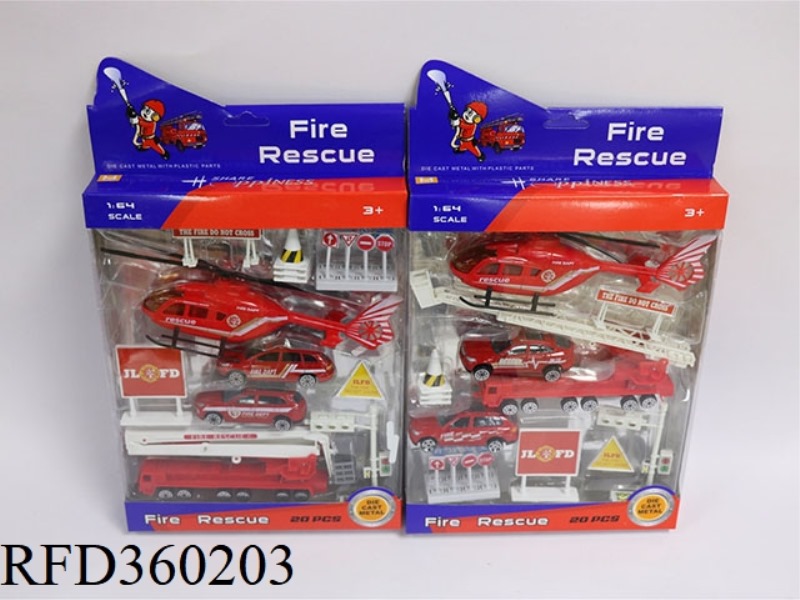1:64 ALLOY SLIDING FIRE PROTECTION SET 2 MIXED
