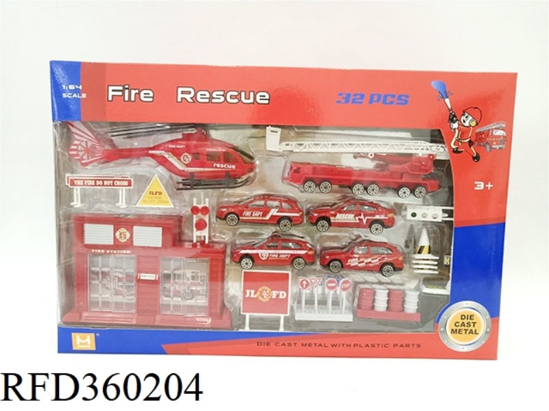 1:64 ALLOY SLIDING FIRE PROTECTION SET