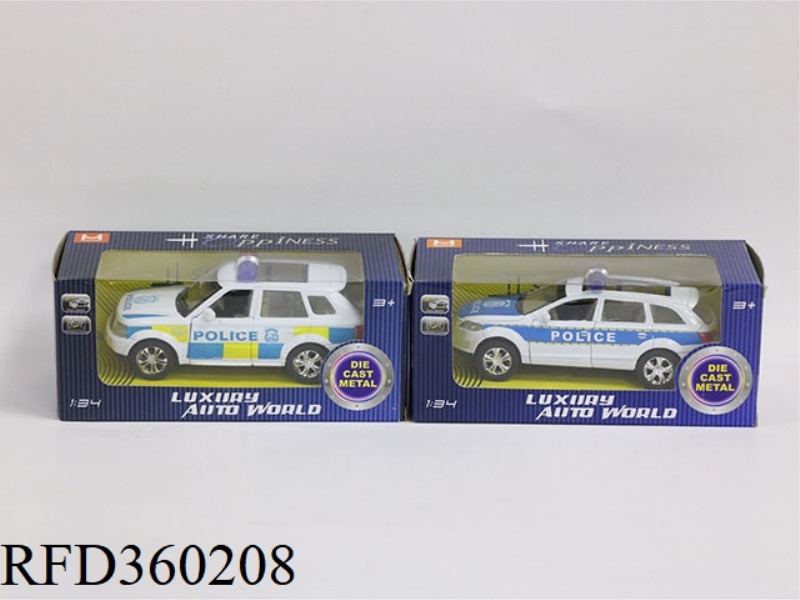 1:34 ALLOY PULL BACK POLICE CAR