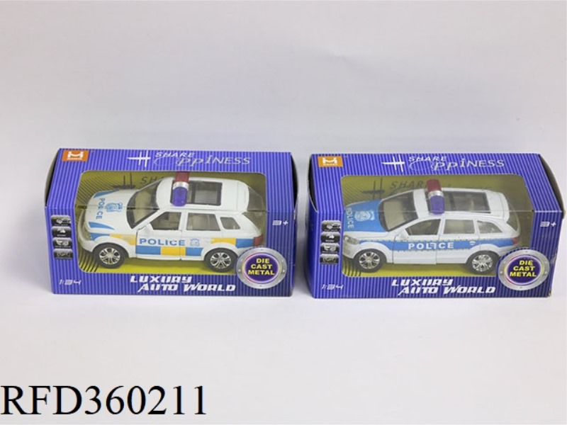 1:34 ALLOY PULL BACK POLICE CAR WITH SOUND AND LIGHT