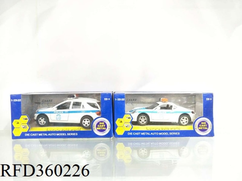 1:32 ALLOY PULL BACK POLICE CAR WITH SOUND AND LIGHT