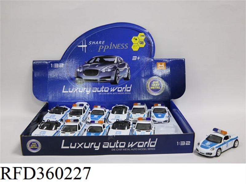 1:32 ALLOY PULL BACK POLICE CAR WITH SOUND AND LIGHT (12PCS)