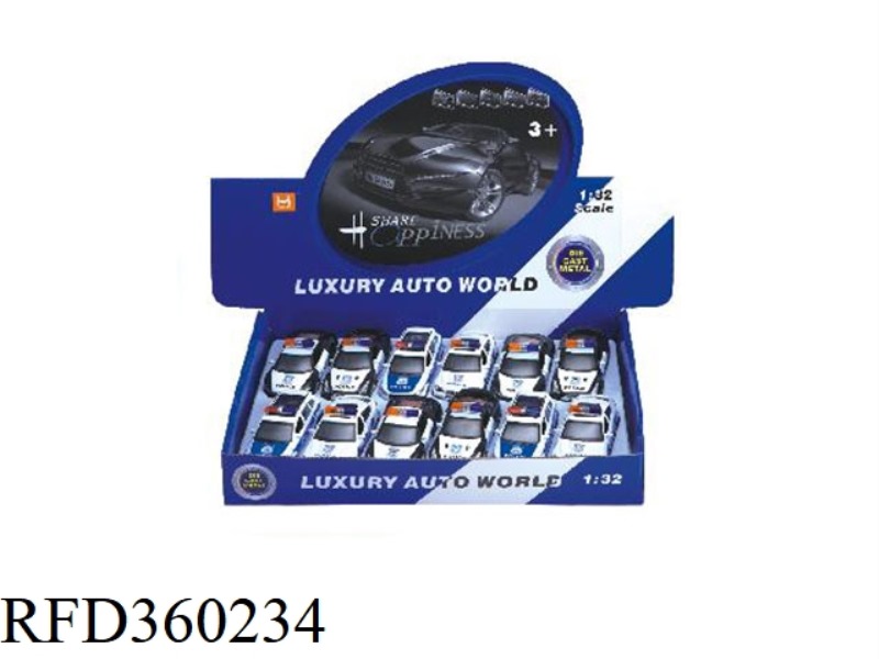 1:32 ALLOY PULL BACK POLICE CAR 12PCS
