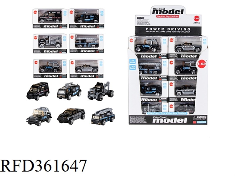 SLIDING ALLOY SPECIAL POLICE CAR 24PCS