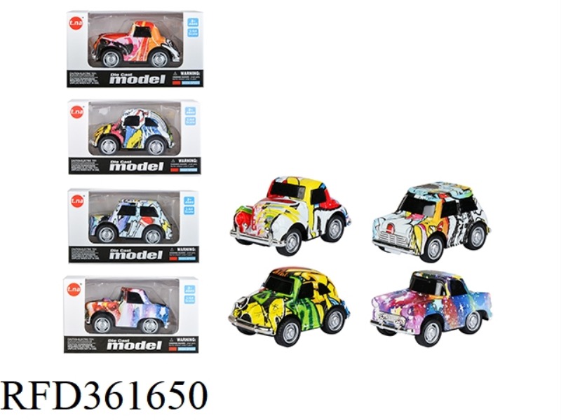 NEW Q VERSION OF GRAFFITI ALLOY PULL BACK CLASSIC CAR